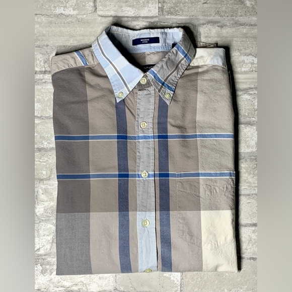 GANT: Mens Madras Fitted Long Sleeve Button Up Shirt - Picture 9 of 9